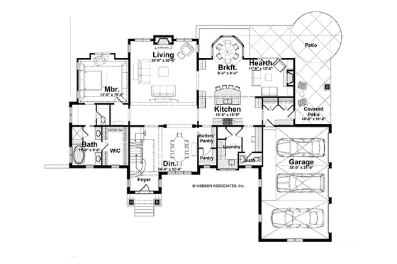 Floor Plan - Main Floor for Traditional House Plan #928-222 - 3 bed, 3.5 bath