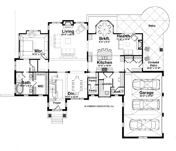 Traditional Floor Plan - Main Floor Plan #928-222
