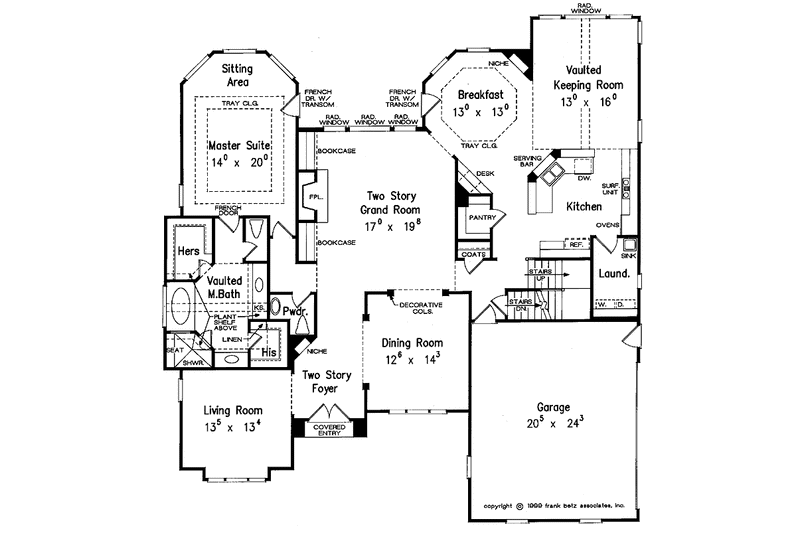 Home Plan - Floor Plan - Main Floor for Colonial House Plan #927-825 - 4 bed, 3.5 bath