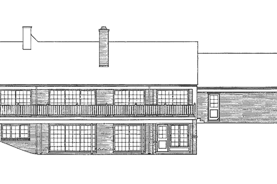 Exterior - Rear Elevation for Tudor House Plan #72-750 - 4 bed, 3 bath