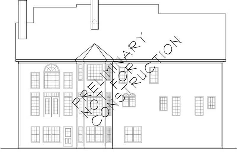 Home Plan - Exterior - Rear Elevation for Colonial House Plan #927-174 - 5 bed, 4.5 bath