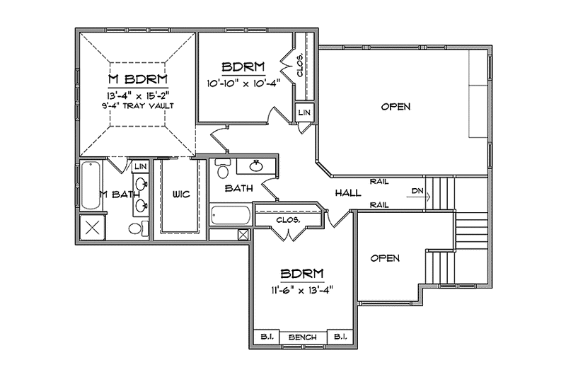 Home Plan - Floor Plan - Upper Floor for Prairie House Plan #981-15 - 3 bed, 2.5 bath