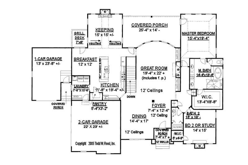 Dream House Plan - Floor Plan - Main Floor for European House Plan #437-21 - 4 bed, 4 bath