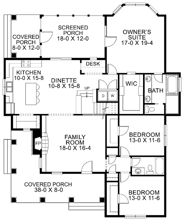Architectural House Design - Country Floor Plan - Main Floor Plan #51-691