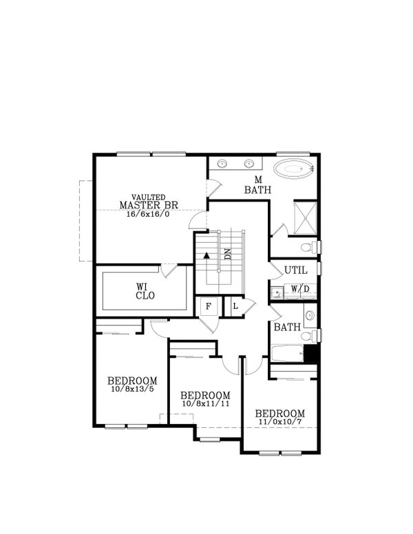 Craftsman Floor Plan - Upper Floor Plan #53-709