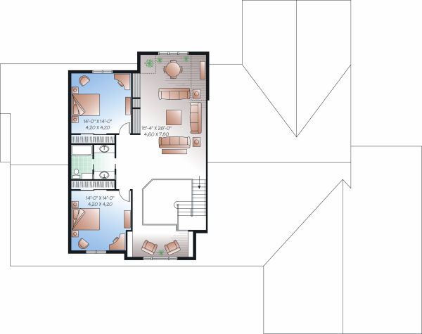 House Blueprint - Traditional Floor Plan - Upper Floor Plan #23-827