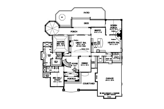 Floor Plan - Main Floor for European House Plan #929-855 - 5 bed, 4 bath