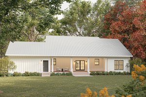 Exterior - Rear Elevation for Farmhouse House Plan #44-279 - 3 bed, 2 bath