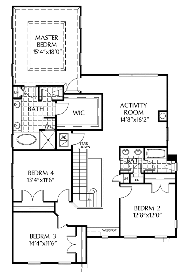 Dream House Plan - Country Floor Plan - Upper Floor Plan #999-174