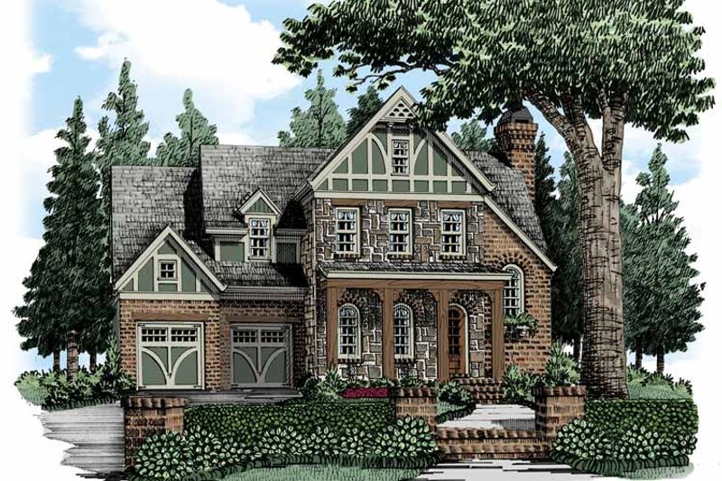 House Blueprint - European Exterior - Front Elevation Plan #927-484