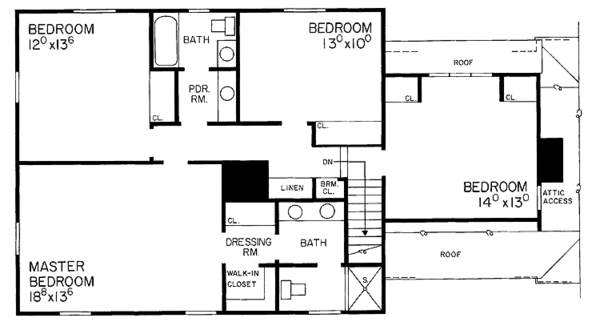 Home Plan - Adobe / Southwestern Floor Plan - Upper Floor Plan #72-603