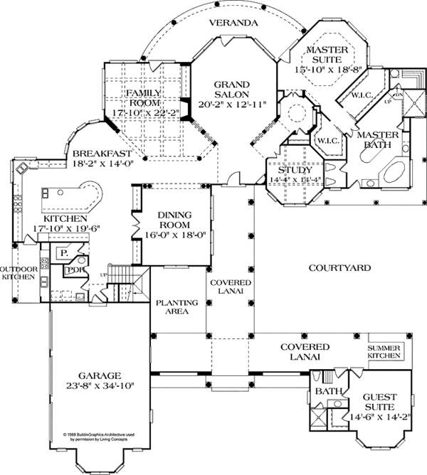 Home Plan - Mediterranean Floor Plan - Main Floor Plan #453-323