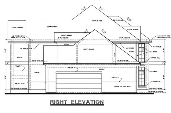 Exterior - Front Elevation 4 for European House Plan #20-783 - 3 bed, 2.5 bath