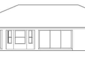 Exterior - Rear Elevation for Adobe / Southwestern House Plan #930-338 - 3 bed, 2 bath