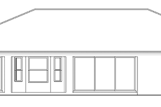 Exterior - Rear Elevation for Adobe / Southwestern House Plan #930-338 - 3 bed, 2 bath