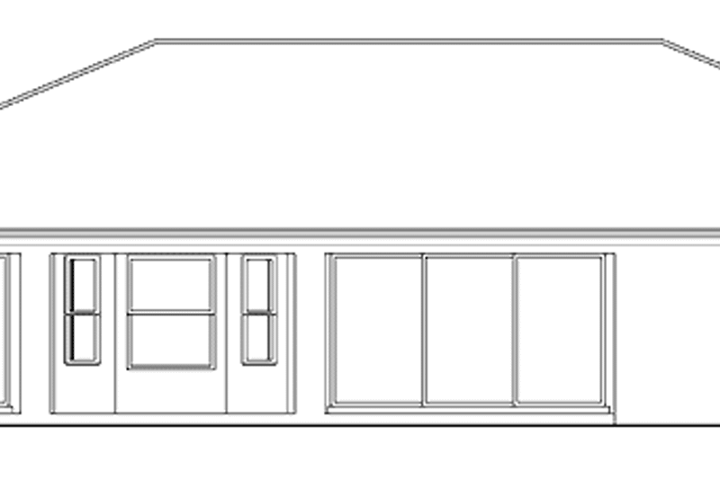 Home Plan - Exterior - Rear Elevation for Adobe / Southwestern House Plan #930-338 - 3 bed, 2 bath
