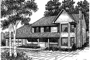 Traditional Style House Plan - 3 Beds 2.5 Baths 1603 Sq/Ft Plan #30-300 Exterior 
