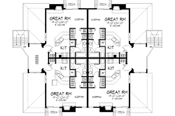 Floor Plan - Upper Floor for Contemporary House Plan #320-312 - 1 bed, 1 bath