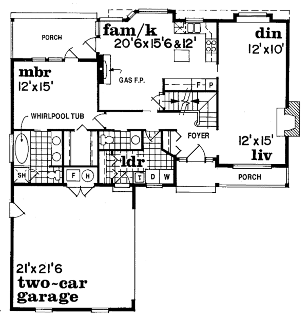 House Blueprint - Country Floor Plan - Main Floor Plan #47-823