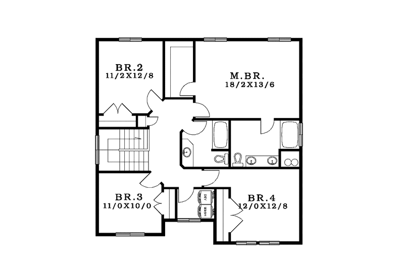 Home Plan - Floor Plan - Upper Floor for Craftsman House Plan #943-34 - 4 bed, 2.5 bath