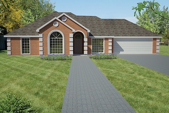 Exterior - Front Elevation 3 for Traditional House Plan #1061-9 - 3 bed, 2 bath