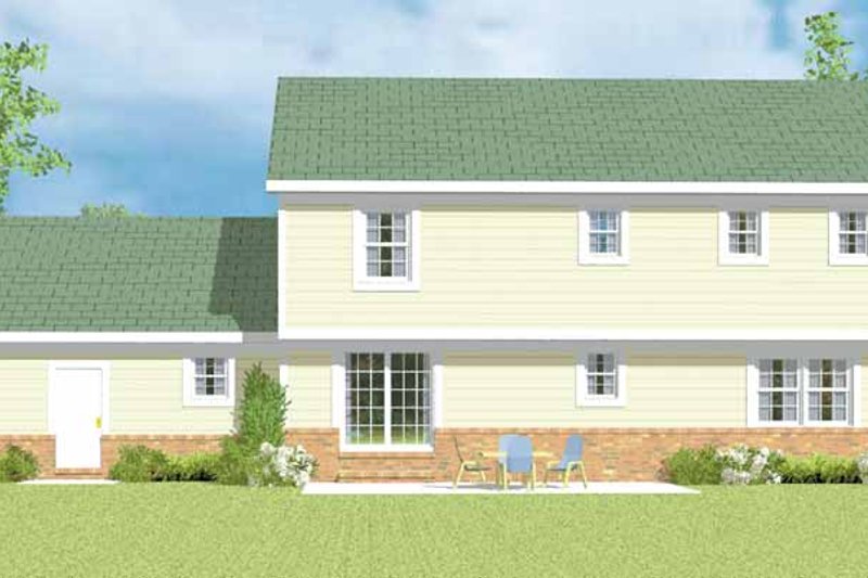 Architectural House Design - Exterior - Rear Elevation for Country House Plan #72-1103 - 4 bed, 2.5 bath