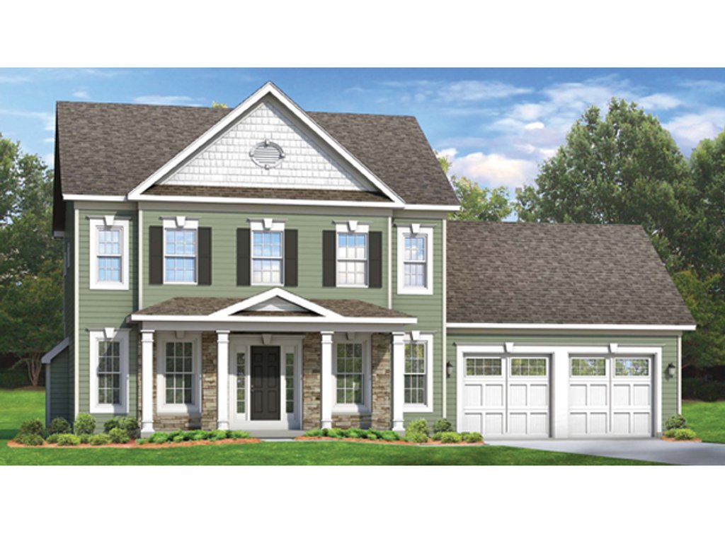 Colonial Style House Plan - 4 Beds 2.5 Baths 2104 Sq/Ft Plan #1010-50 ...