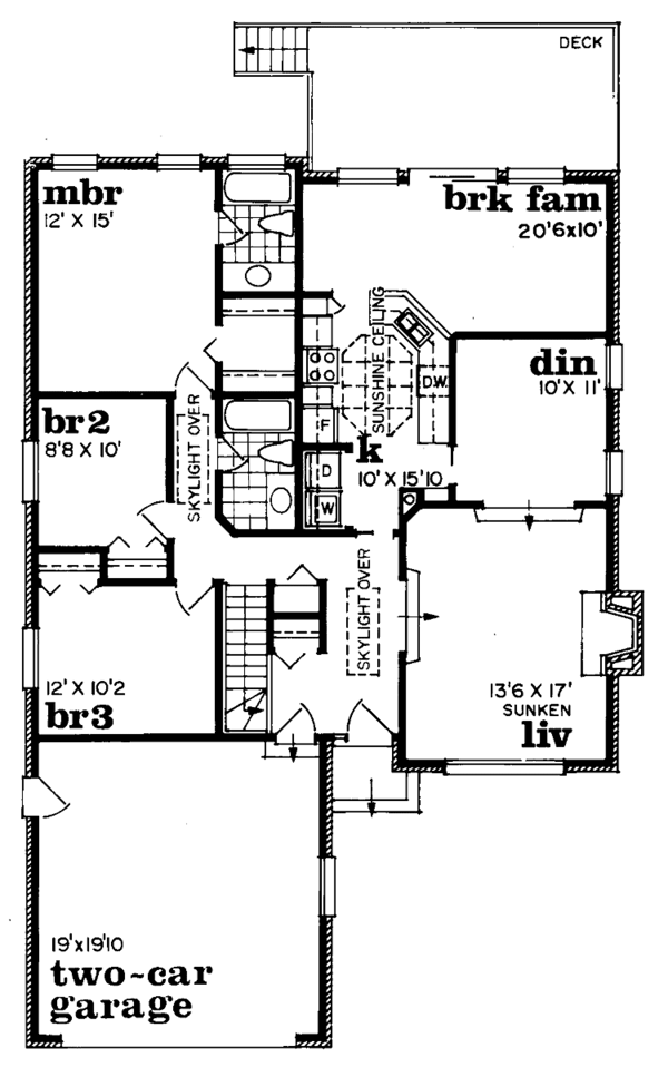 Architectural House Design - Prairie Floor Plan - Main Floor Plan #47-688