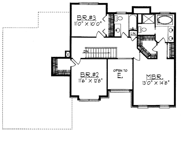 Dream House Plan - Traditional Floor Plan - Upper Floor Plan #70-1322