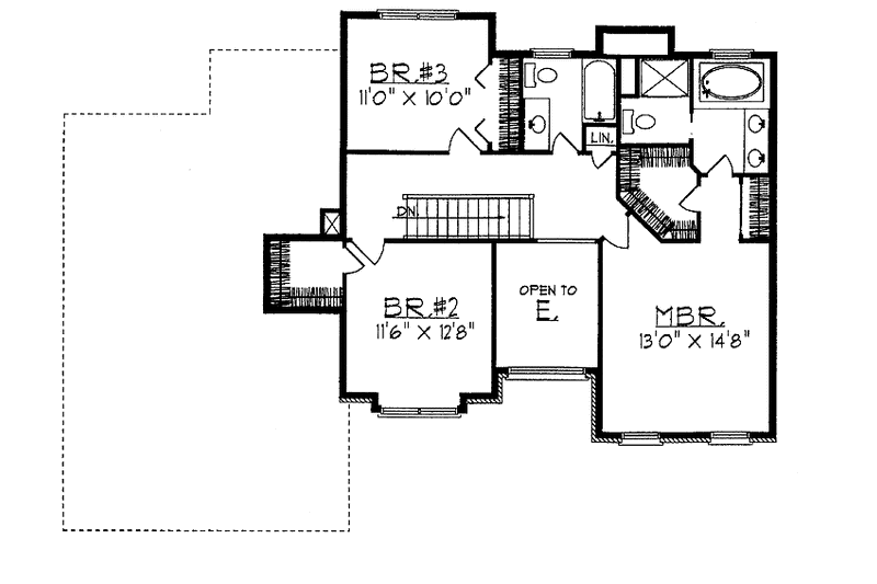 Dream House Plan - Floor Plan - Upper Floor for Traditional House Plan #70-1322 - 3 bed, 2.5 bath