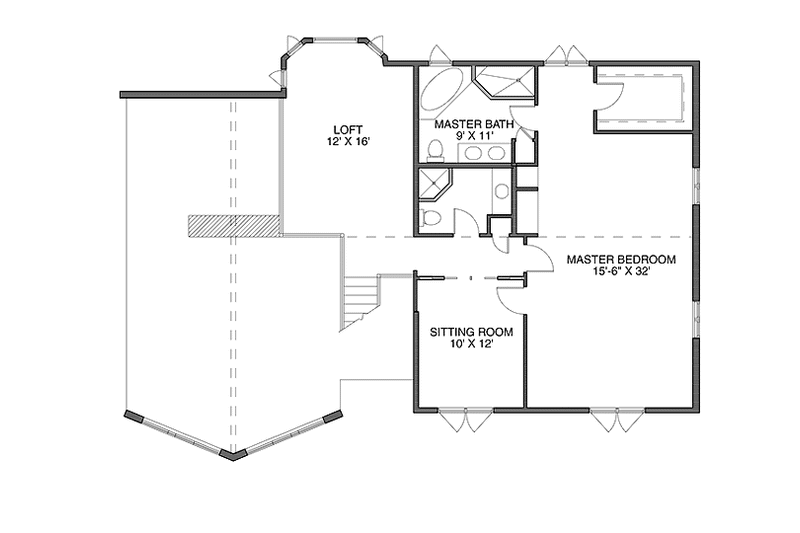 House Design - Floor Plan - Upper Floor for Log House Plan #964-10 - 4 bed, 3 bath