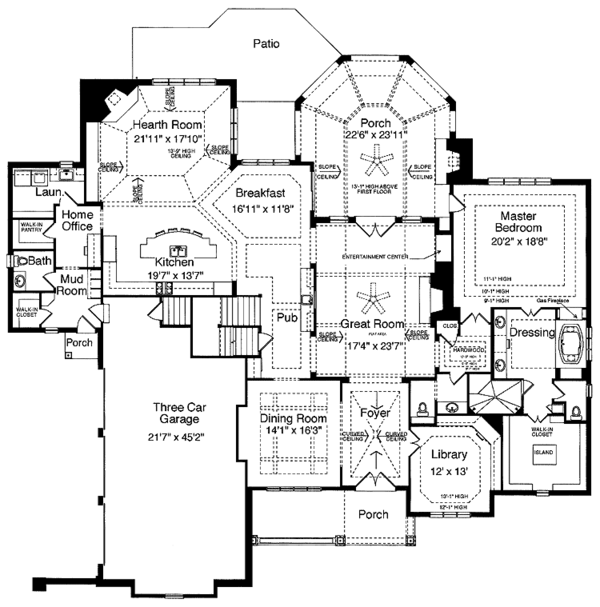 House Blueprint - Country Floor Plan - Main Floor Plan #46-747