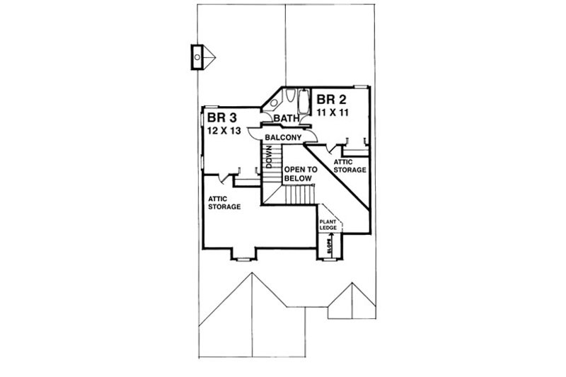 Dream House Plan - Floor Plan - Upper Floor for Mediterranean House Plan #30-201 - 3 bed, 2.5 bath
