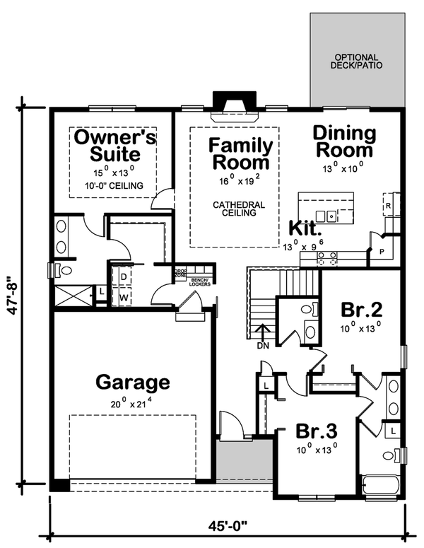 Contemporary Floor Plan - Main Floor Plan #20-2573