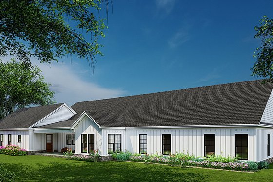 Exterior - Rear Elevation 2 for Traditional House Plan #923-212 - 4 bed, 4 bath