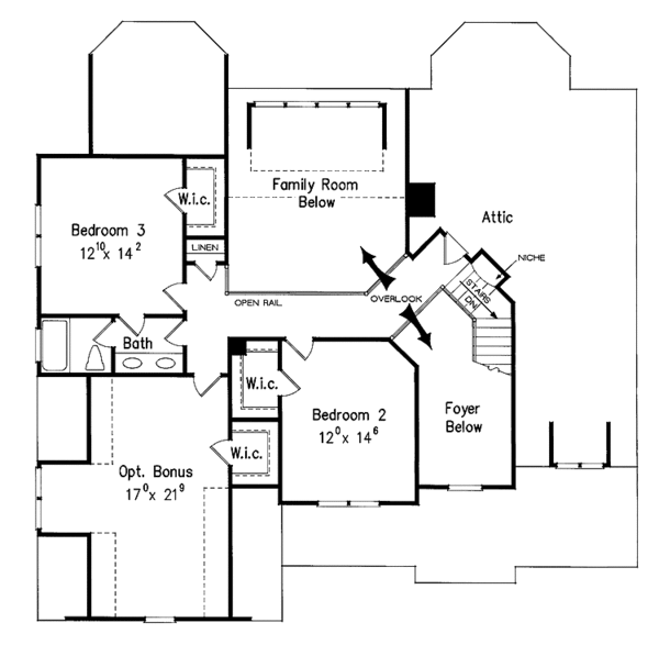 Architectural House Design - Colonial Floor Plan - Upper Floor Plan #927-797