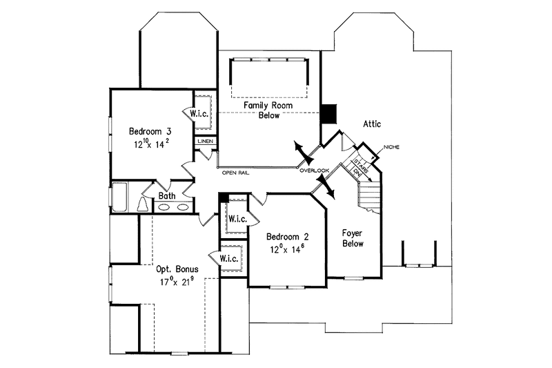 Home Plan - Floor Plan - Upper Floor for Colonial House Plan #927-797 - 3 bed, 2.5 bath