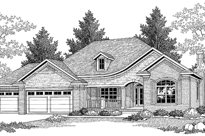 Home Plan - Exterior - Front Elevation 3 for European House Plan #70-1375 - 2 bed, 2 bath