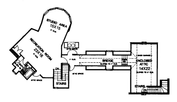 House Blueprint - European Floor Plan - Upper Floor Plan #310-1030
