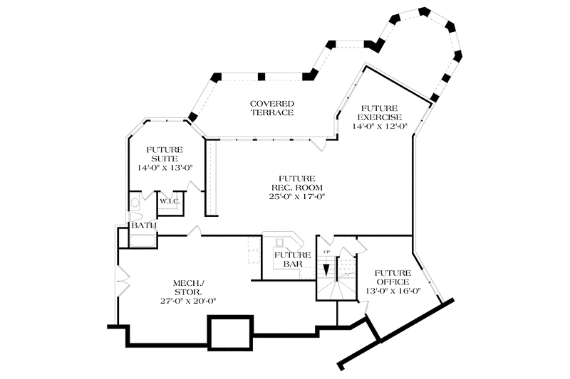 House Blueprint - Floor Plan - Lower Floor for Country House Plan #453-425 - 4 bed, 3.5 bath