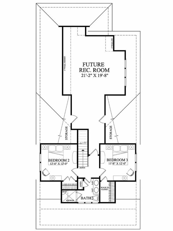 Home Plan - Country style home, cottage design, upper level floor plan