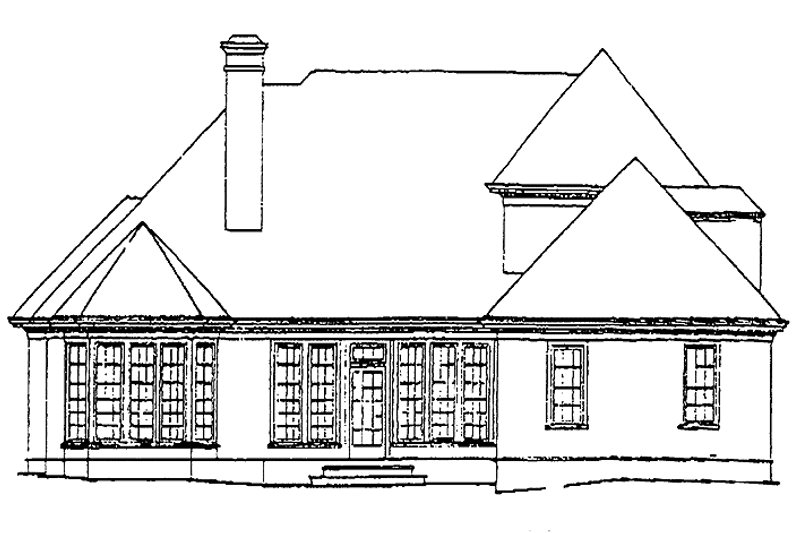 Home Plan - Exterior - Rear Elevation for Country House Plan #429-216 - 3 bed, 2.5 bath