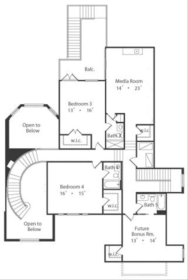 European Floor Plan - Upper Floor Plan #417-432