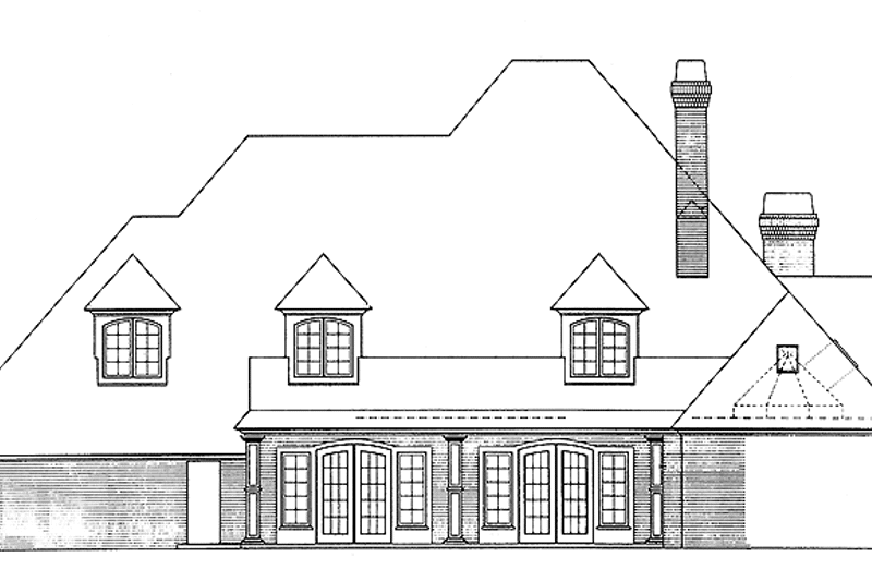 Architectural House Design - Exterior - Rear Elevation for Traditional House Plan #310-1098 - 4 bed, 3.5 bath