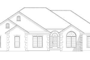 Exterior - Front Elevation 3 for Ranch House Plan #17-3149 - 4 bed, 3 bath