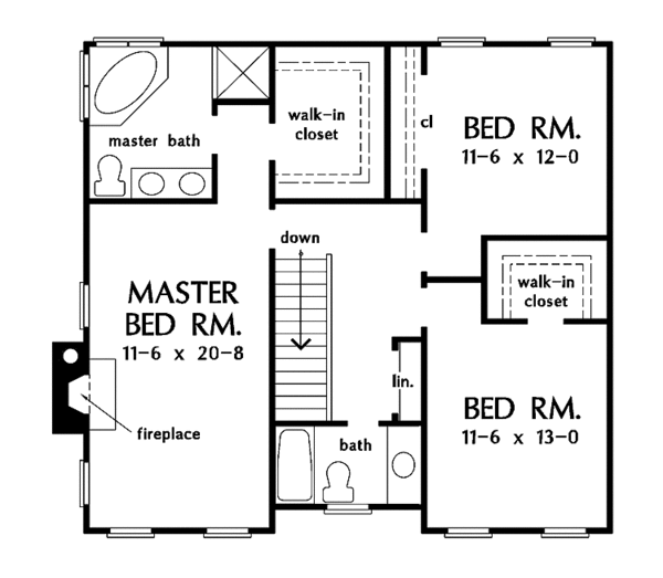 Dream House Plan - Country Floor Plan - Upper Floor Plan #929-104
