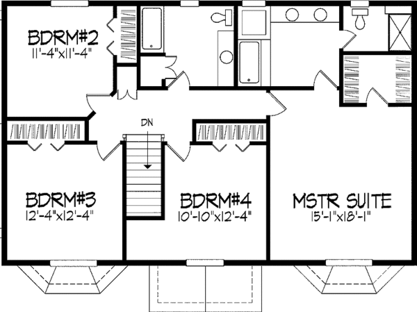 Dream House Plan - Tudor Floor Plan - Upper Floor Plan #51-762
