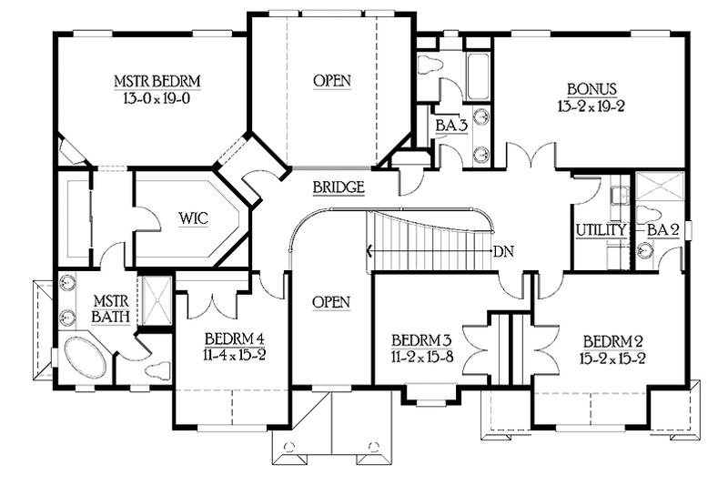 Architectural House Design - Floor Plan - Upper Floor for Craftsman House Plan #132-461 - 5 bed, 4 bath