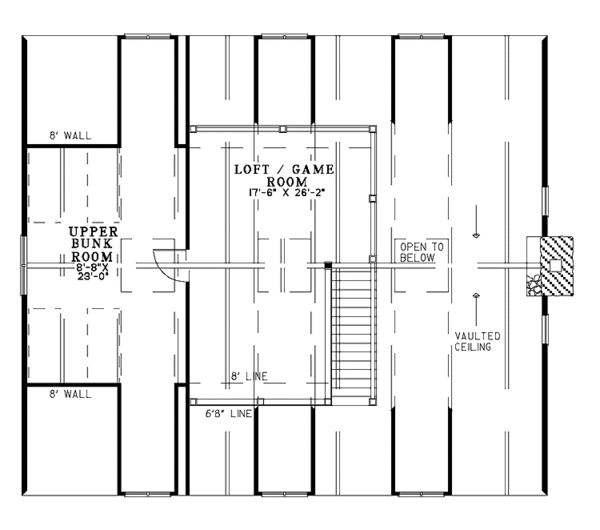 House Plan Design - Country Floor Plan - Upper Floor Plan #17-2917