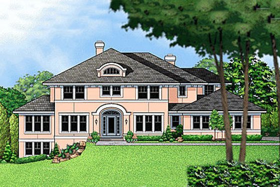 Exterior - Front Elevation for Traditional House Plan #67-174 - 4 bed, 4 bath